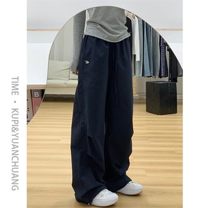 1506-1/K30551/P40新款宽松休闲裤男韩版潮流百搭裤子阔腿拖地裤图片