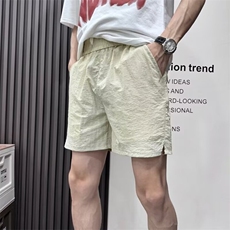 纯色休闲短裤男士夏季冰丝薄款速干潮牌宽松简约百搭三四分短裤子，男装牛仔裤，星座506A