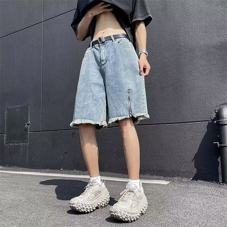 2024美式牛仔裤男款直筒短裤潮QD08P40,男装牛仔裤,星座1116-2