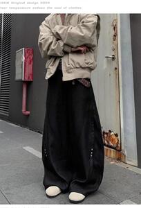 网图-K889-P68 25春装重工休闲弯刀裤宽松直筒拖地裤图片