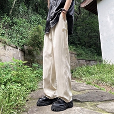 新中式亚麻冰丝裤男款夏季风潮牌设计感大码宽松阔腿直筒长裤子，男装休闲裤，星座505-2（原电商A260-1)