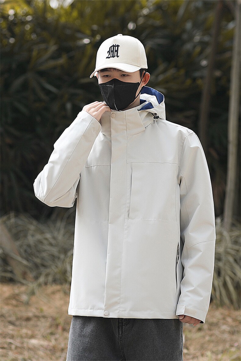 FL88821-618春秋男女防风防水冲锋衣户外连帽时尚休闲夹克,男装夹克,电商B360