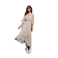 【现货】2021夏装新款碎花连衣裙166-1006P50夏梦粉，女装连衣裙，茜茜公主