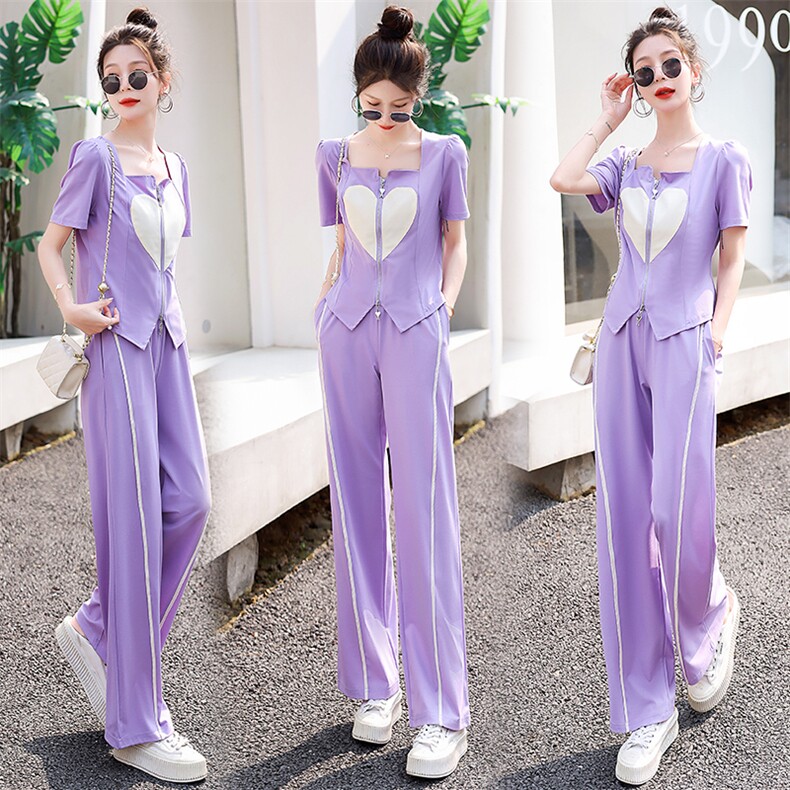 2024夏季新款气质百搭名媛时尚两件套女休闲减龄高腰显瘦洋气套装，女装套装/套裙，橙子家