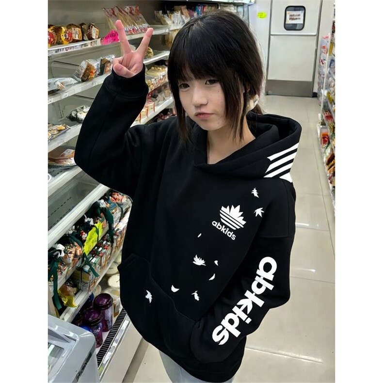 2026春款美式高街字母刺绣连帽卫衣男款青少年宽松高级感外套，女装短外套，星座1210-1