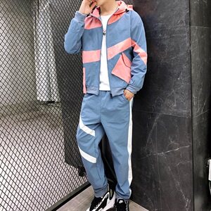 【】男外套新款长袖卫衣套装休闲运动夹克两件套TZ165-P105图片