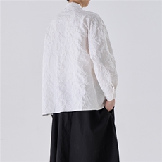 2026春装新款新中式盘扣长袖衬衫民族风提花工艺2537-P60，男装民族服装，电商A057