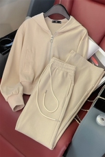 时尚连帽拉链开衫卫衣阔腿裤套装女秋季，女装套装/套裙，江南