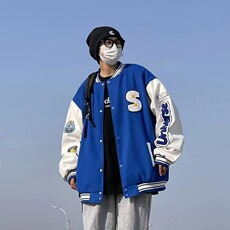 秋季美式拼接棒球服夹克男春秋宽松情侣休闲外套JK614-P45，男装夹克，星座208-5