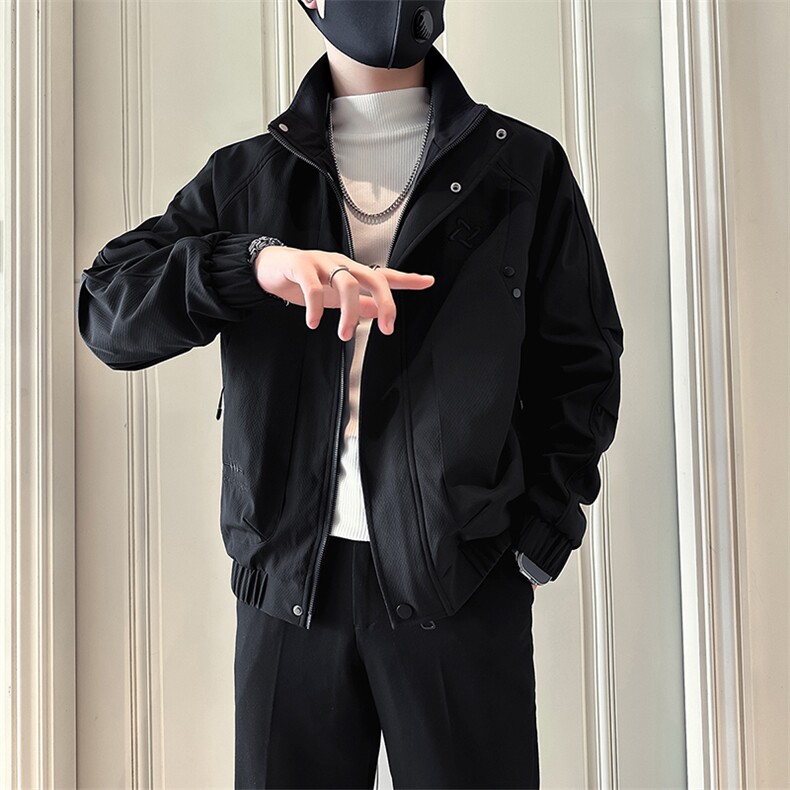高级感痞帅炸街外套男立领夹克社会小伙店主风301C-JK15-P98控138,男装夹克,星座301C（原B323）