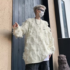 秋冬美式复古情侣针织衫毛衣男高街潮牌设计感小众外套M1088-p53，男装针织衫/毛衣，星座1008-1