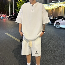 套装！华夫格套装短袖T恤短裤男TZ190-特P38，男装牛仔裤，电商B367