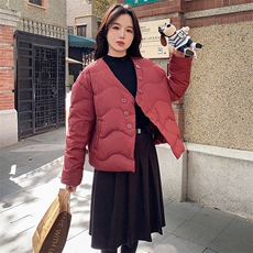 2024冬季白鸭绒短款羽绒服配围巾加厚1D077-6811#-P245-K358，女装羽绒服，蝶眷