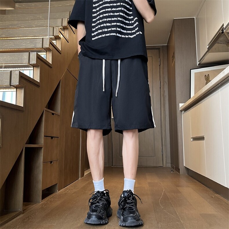 夏季侧边条纹短裤潮流宽休闲百搭运动五分裤，男装牛仔裤，星座410-6（原星座1304-1）