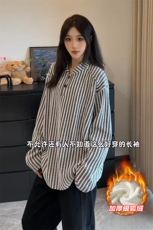 重磅鱼骨纹480g亨利领加厚银狐绒长袖T恤T24549J加绒-特P32控58，男装T恤，电商A001