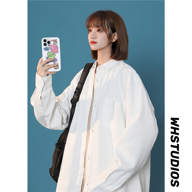 抖音供货2024春装新款复古水洗棉布长袖衬衫外套A158-cs01-P38,女装衬衫,电商A158-1