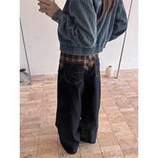 美式痞帅镰刀牛仔裤男高级感宽松vintage弯刀裤子NZ161-P55，男装牛仔裤，星座308B-2