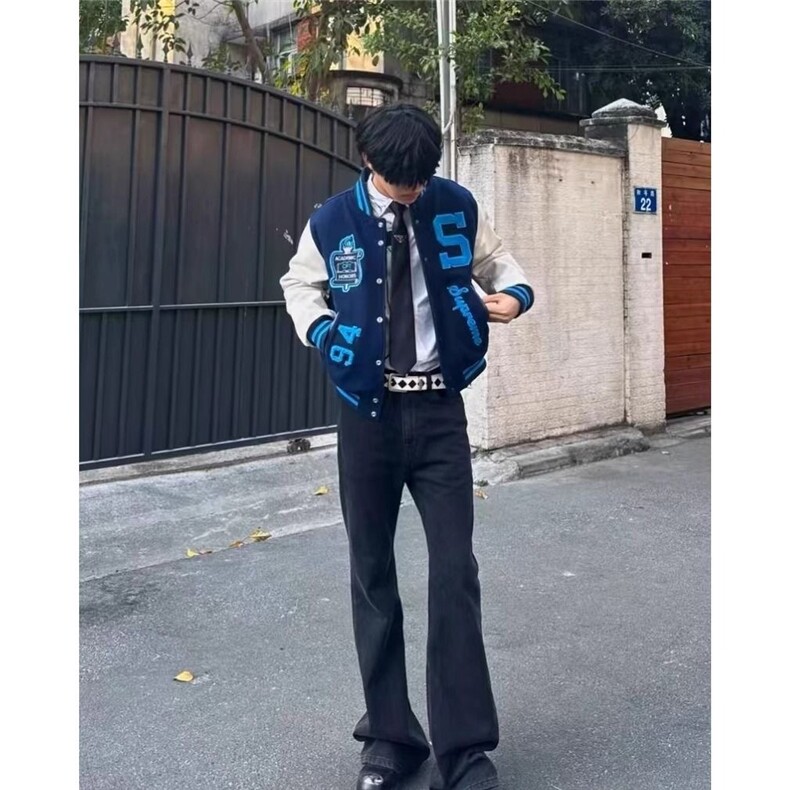 棒球服夹克vibe风美式潮牌休闲复古春秋宽松撞色拼接情侣外套男女,男装夹克,星座1210-1
