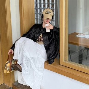 现货2024新美拉德穿搭口碑仿羊皮宝藏私服C位复古皮衣外套女秋冬图片