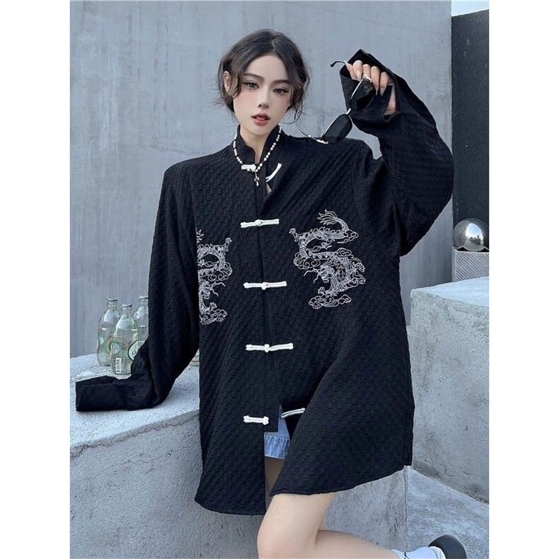 24新款潮改良版复古男女刺绣龙纹设计感衬衫外套-TZ058-网络图,男装衬衫,星座1002-2