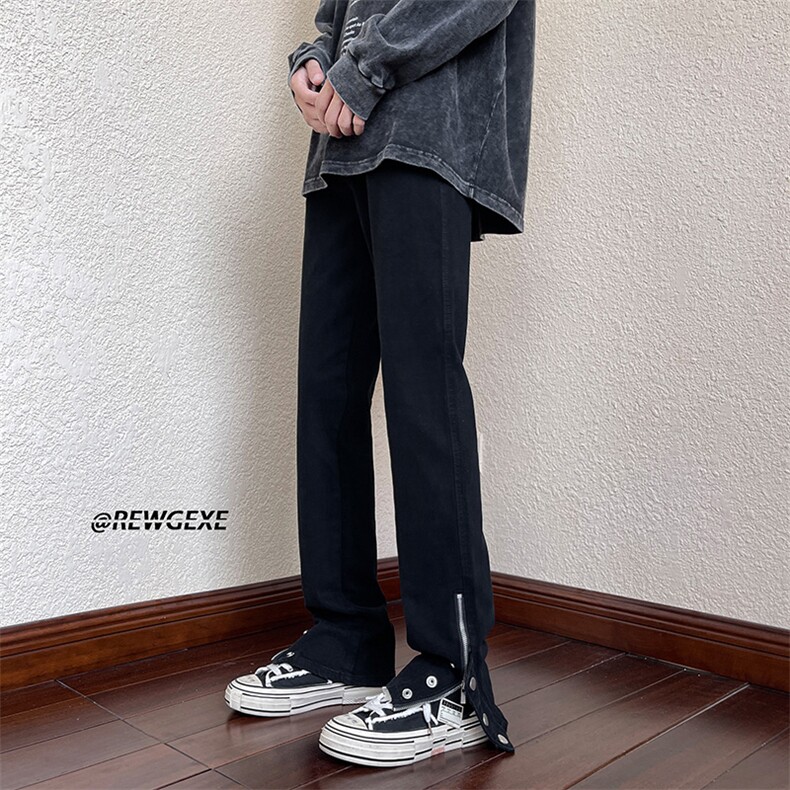 B221美式ins高街小众排扣拉链牛仔裤LK22073-P60控78,男装牛仔裤,电商B221