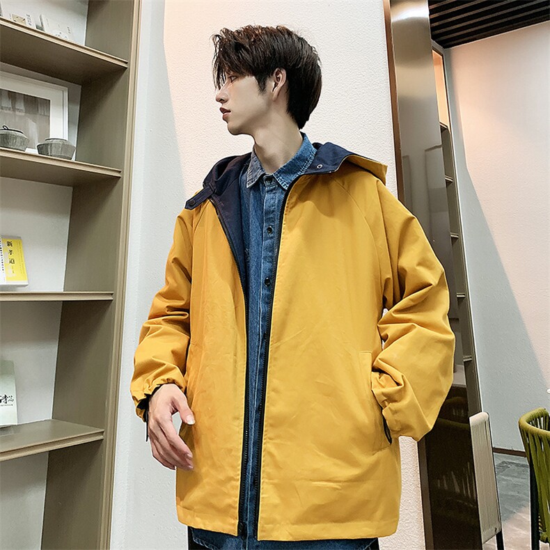 港风时尚简约两面穿连帽夹克男潮流青年外套A090-JK72 P115 限138图片
