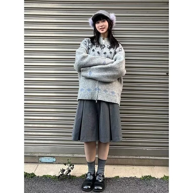 文艺ins帛跃美式复古男女开衫外套秋冬新款毛衣休闲慵懒风针织衫,男装针织衫/毛衣,星座218-8