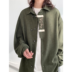 中式潮流复古刺绣外套男士春季新款时尚休闲上衣A168-DJCS04-TP78，男装衬衫，电商A168