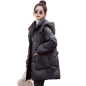 （现货）时尚气质棉服冬新款女百搭宽松韩版连帽不可拆加厚外套女图片