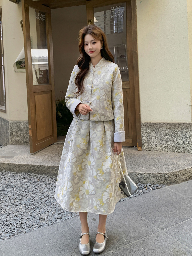 2026年春季两件套四季中式纽扣女长袖女装女士精品套装,女装套装/套裙,凡歌灵