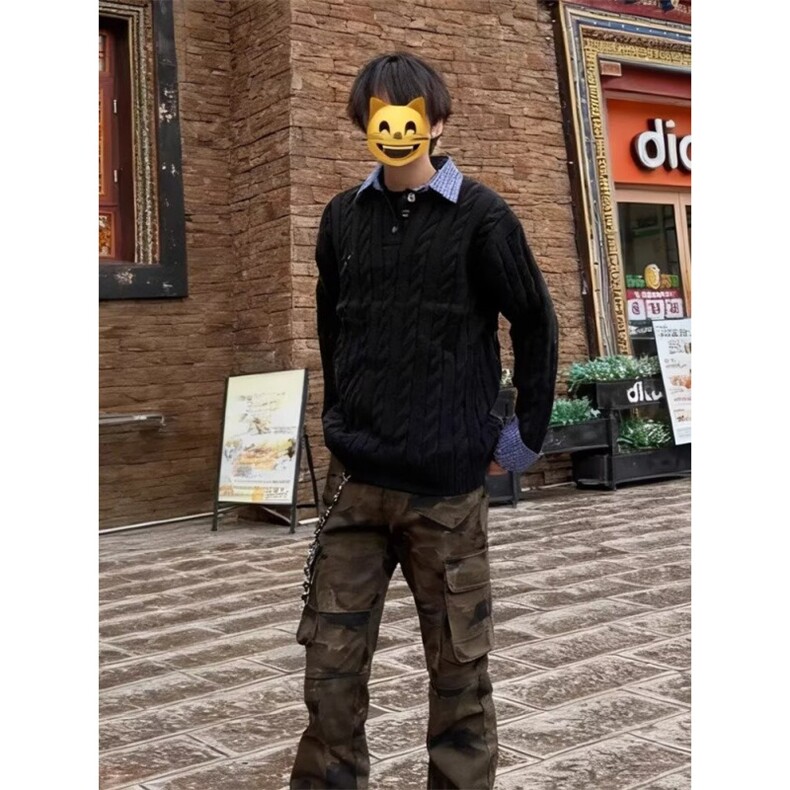 MM509-P60美式新款复古休闲慵懒风针织毛衣,男装针织衫/毛衣,星座617A-2