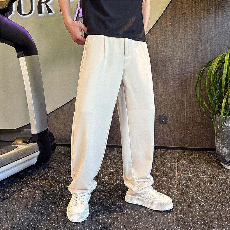 K8812-P682025夏季新款冰丝垂坠感宽松直筒休闲裤,男装休闲裤,电商A368
