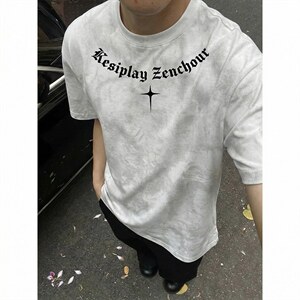 美式扎染短袖T恤夏季潮牌印花复古休闲t恤男 XT63099-TP2548图片