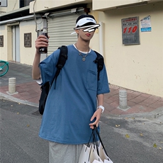 港风高街大口袋日系休闲情侣潮大码风短袖T恤DT748F30控48，男装T恤，星座227-7