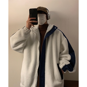 秋冬新款加厚羊羔绒外套男潮牌痞帅宽松休闲棉衣-A1440TP90控145图片