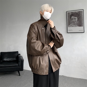 8XL-M 皮衣外套男港风复古美式加绒加厚皮夹克机车PY858P95控128图片