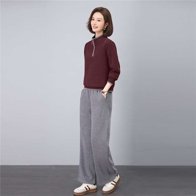 妈妈秋装休闲卫衣两件套新款洋气时尚中老年运动服套装女春秋宽松图片
