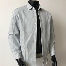 条纹衬衫男长袖春秋休闲衬衣港风日系高级感宽松外套AC238-P40，男装衬衫，星座208-5