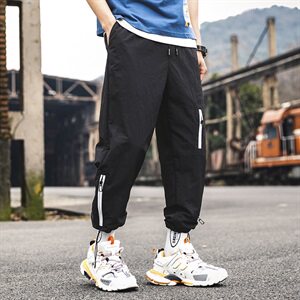 裤子男潮流百搭九分束脚裤子春季青少年ins休闲工装裤 DS355T图片
