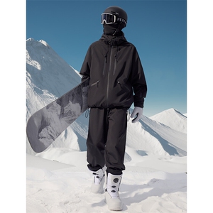 防水防风保暖滑雪服中性风户外机能宽松大码男女套装 TZ360-P285图片