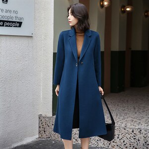 100%羊毛秋冬修身双面羊绒大衣时尚舒适羊毛呢外套，女装毛呢外套，美吧服饰