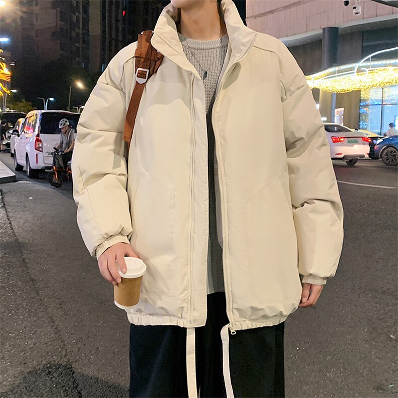 现货冬季美式休闲加厚雪山外套夹克立领纯色三防户外工装棉服,男装夹克,电商A486