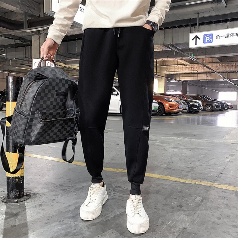 社会精神小伙2022加绒卫裤运动束脚男裤DS-B249-KK92-P58-加绒P68,男装休闲裤,星座215（原电商B249）