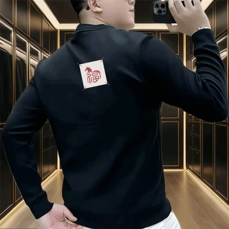 1506A/GH16660/P42秋季男运动长袖吸汗透气半开衫T恤图片