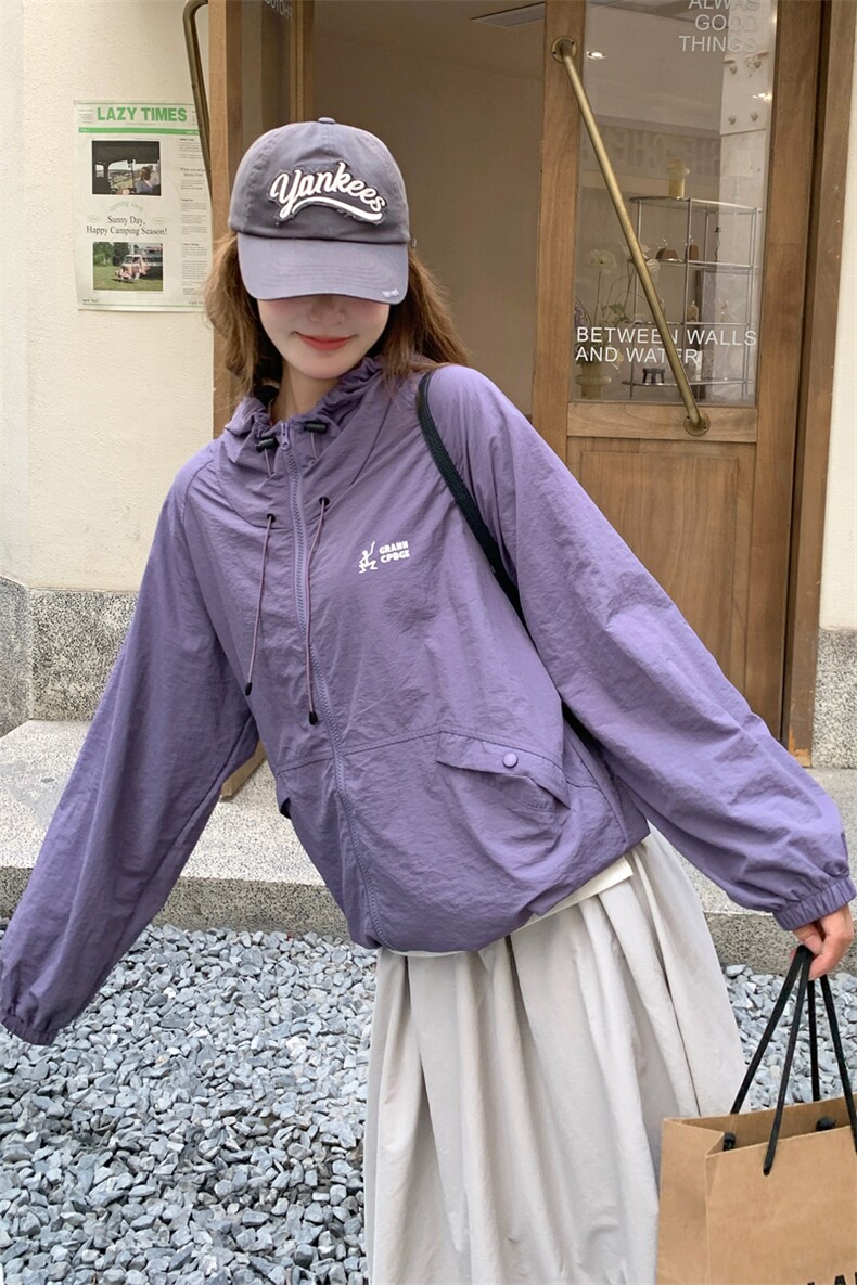 紫色连帽外套半身裙套装女2025秋季新款韩版学院风减龄时尚两件套,女装套装/套裙,2C093