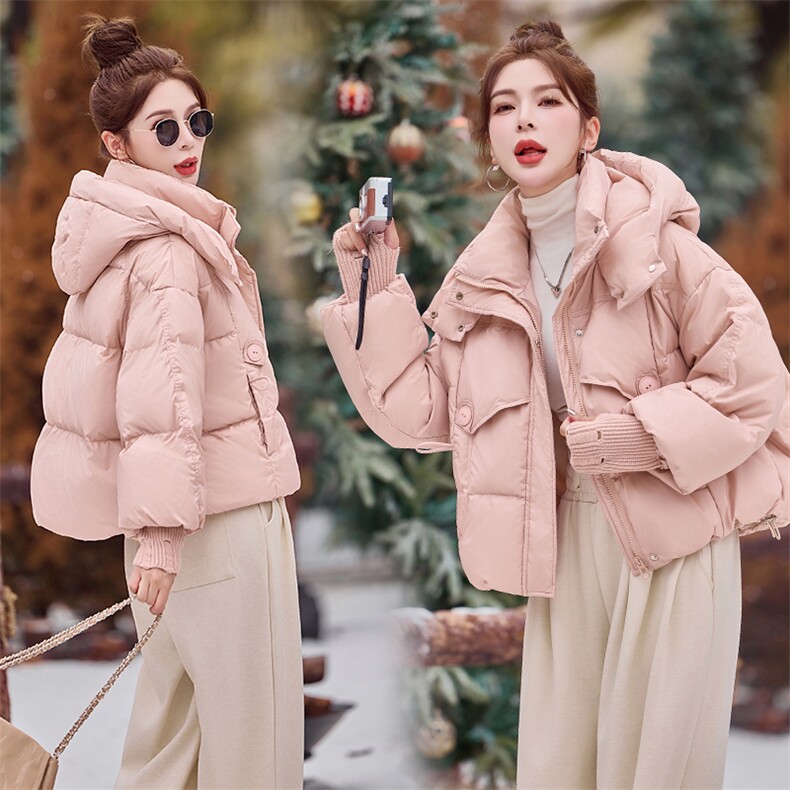 时尚女装短款宽松白鸭绒羽绒服外套冬季保暖显瘦大码女装，女装羽绒服，布依丽人