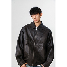 A408-2025PY6060特批75-X138尺码-M-2XL-聚酯纤维45%PU55%-无影墙，男装皮衣，电商A408
