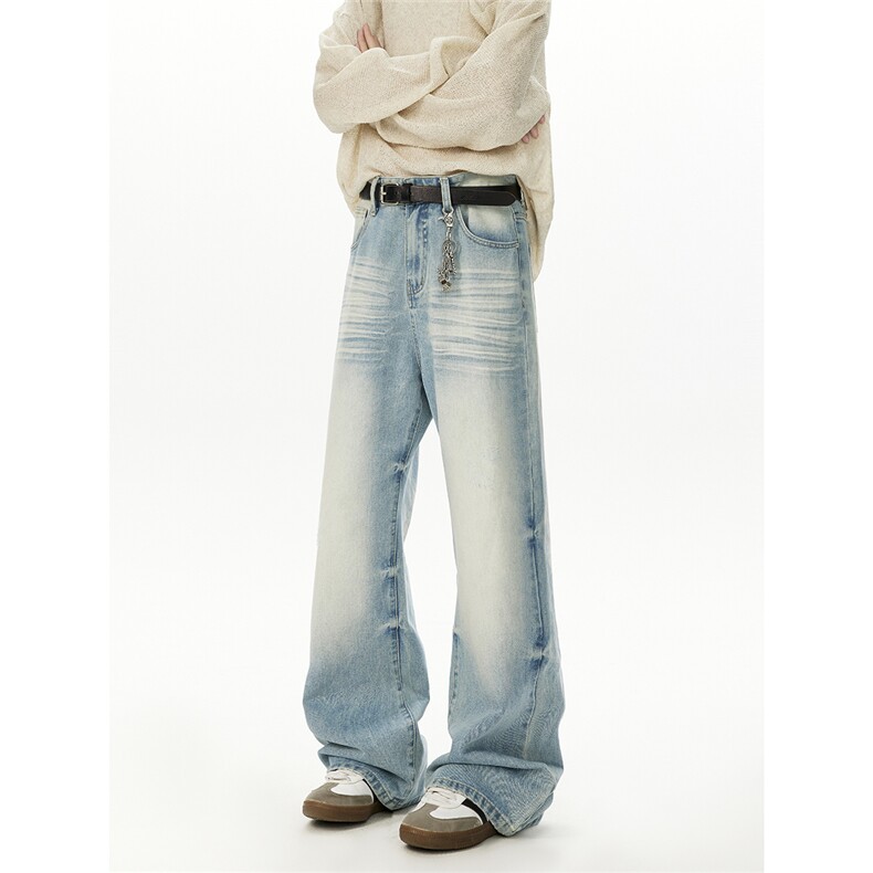 C315-G3077现货秋冬特P扎花猫须马骝高质量牛仔裤(特P48X89)1，男装牛仔裤，电商C315