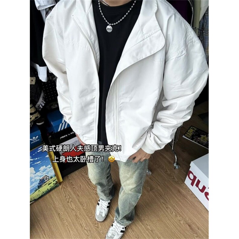 美式复古工装立领薄款cleanfit飞行夹克外套男春秋外贸男装棒球服,男装夹克,星座506A