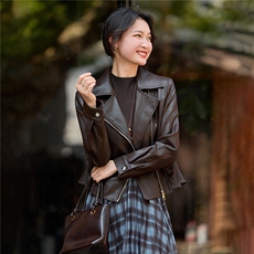 【大量现货】秋季女装新款时尚高级感小个子短款皮衣外套，女装皮衣，魅衣本色